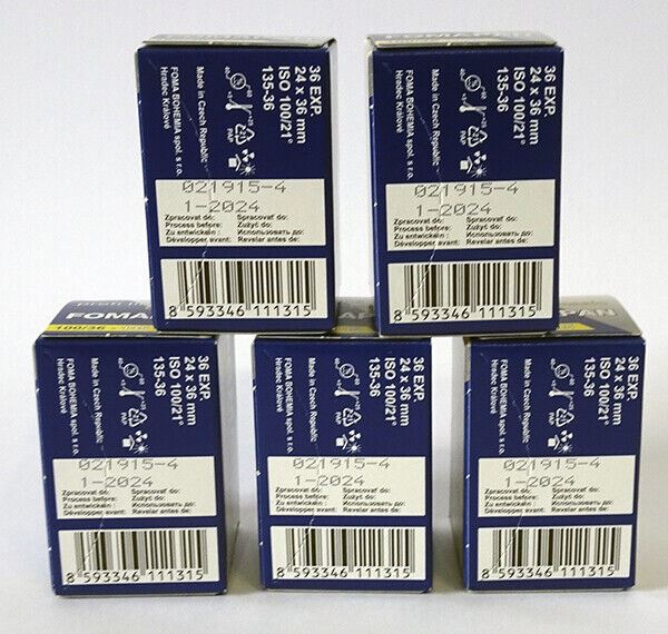 5 x Fomapan 100 iso 135mm Black & White Negative Film 135 36exp. (UK Stock) BNIB