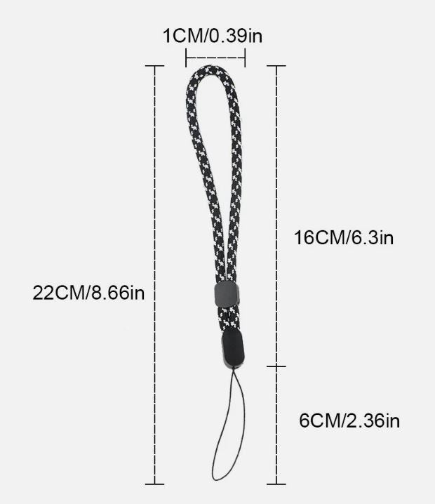 Fully adjustable Wrist Strap Lanyard + D Ring 1/4" inch Screw adapter Red Black