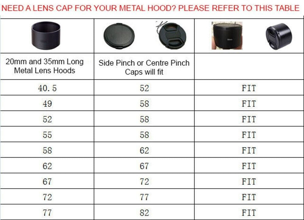 Ø55mm Screw-In Standard Metal Lens Hood 20mm Deep to fit 55mm Thread (UK Stock)