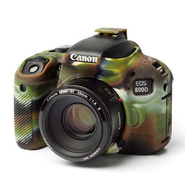 easyCover Silicone Skin Cover Canon EOS 800D in Camouflage + Screen Protector UK