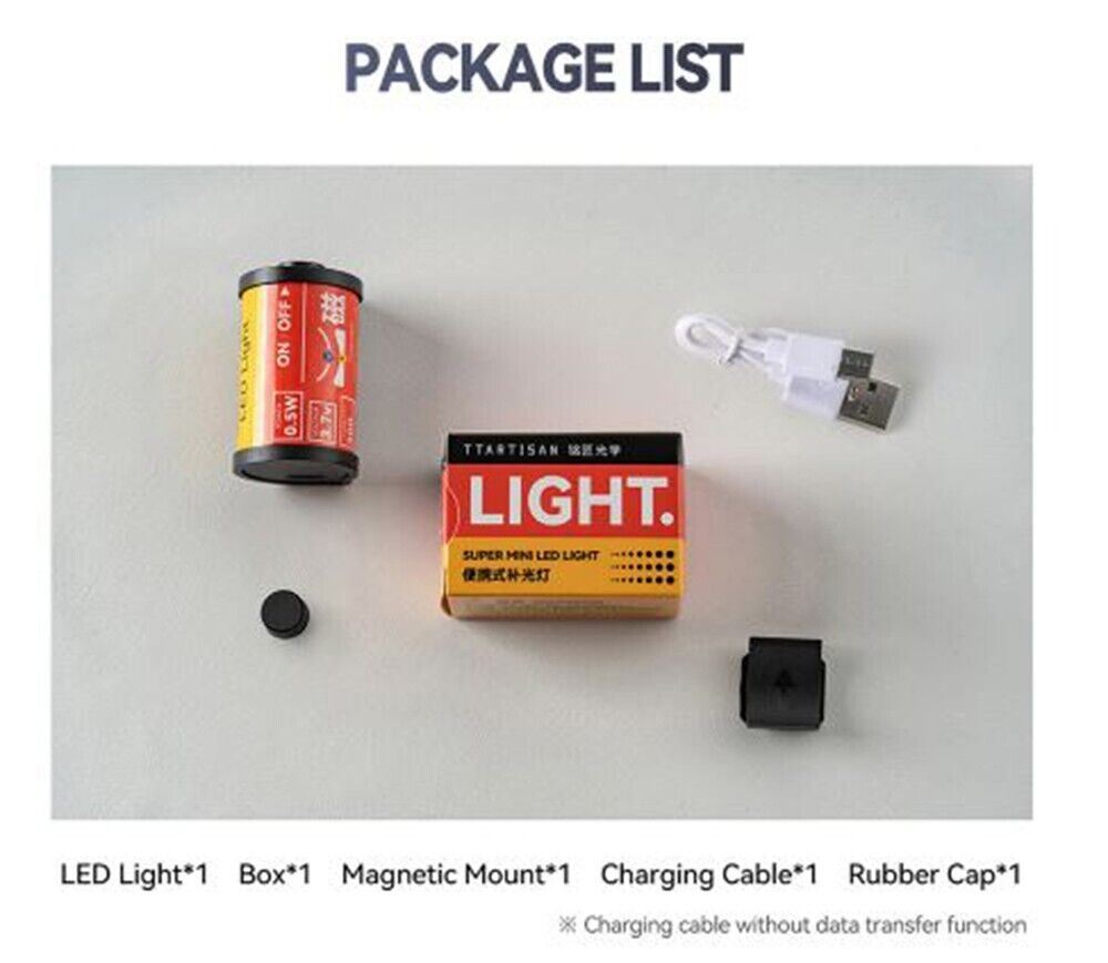 TTArtisan Super Mini Magnetic LED Light in Black + 3 Colour Temp (UK Stock) BNIB