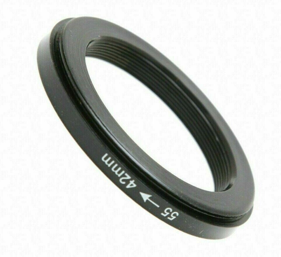Male 55mm to Female T2 42mm Mount Adapter Stepping Ring (UK Stock) BNIP