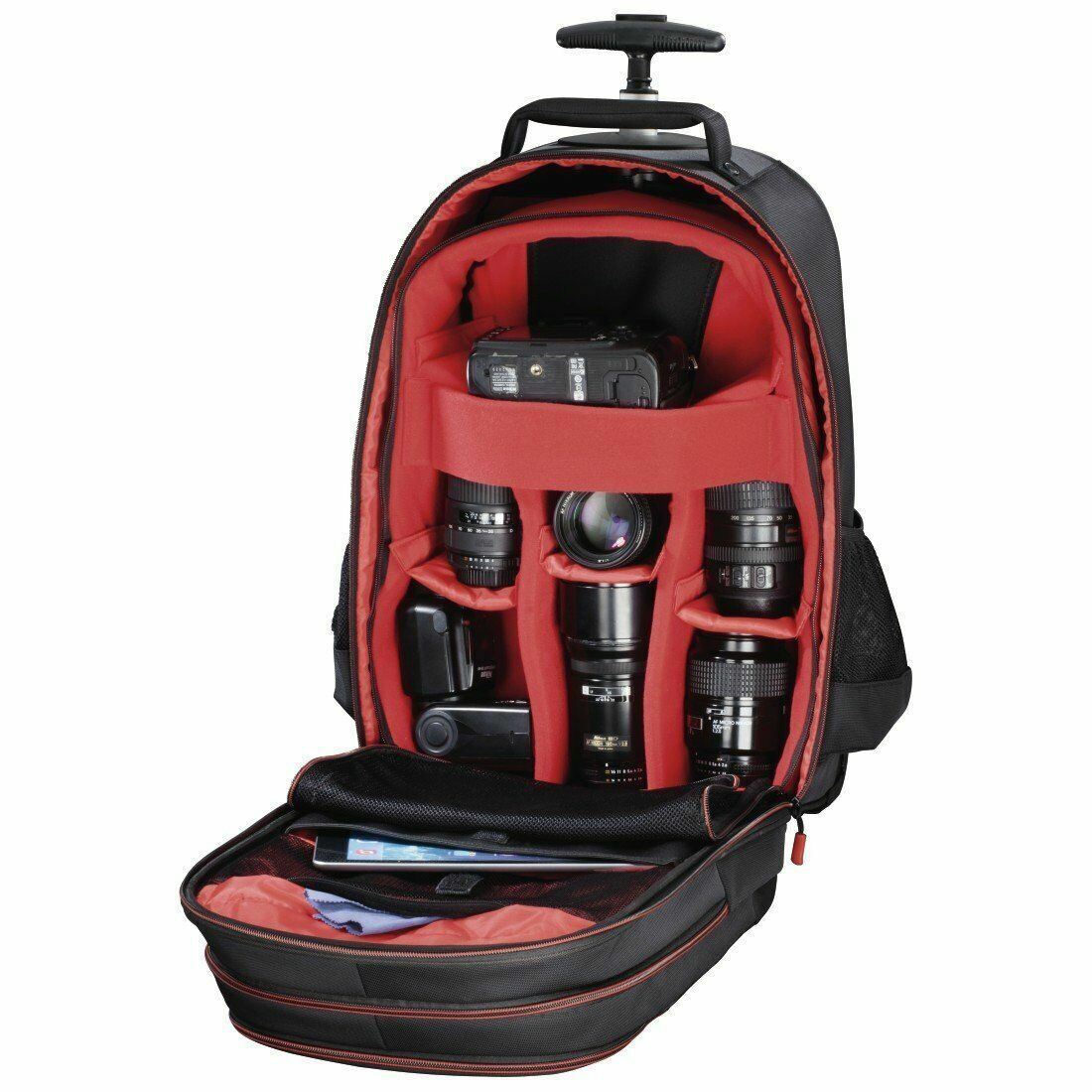 Hama Miami 200 Camera Trolley Bag Backpack in Black/Red (UK Stock) BNIB Cabin