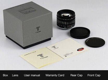TTArtisan 35mm F0.95 Lens APS-C Format Fuji film X F Mount Camera Black & Silver