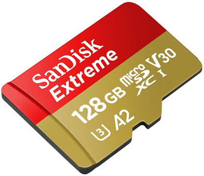 Sandisk Micro SDXC Extreme 128GB Memory Card Class 10 U3 190MB/s + Adapter  (UK)
