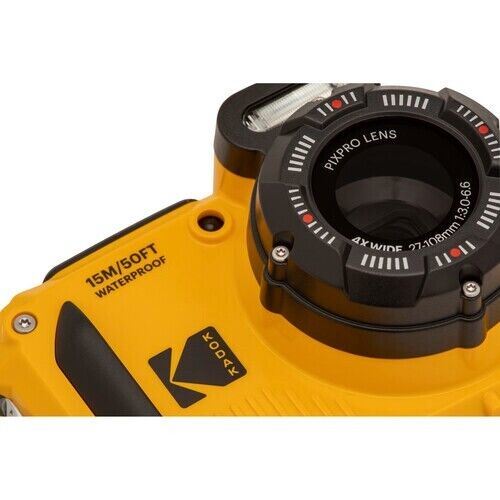 Kodak Pixpro WPZ2 15M Waterproof Digital Camera 4x Zoom 16 MP in Yellow (UK) NEW