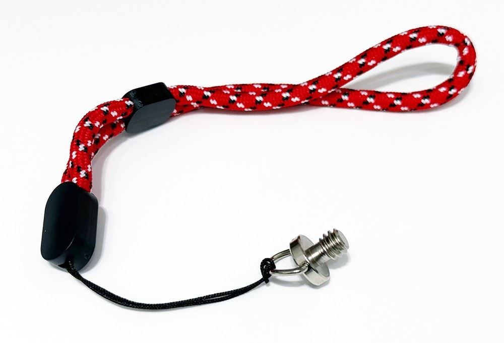 Fully adjustable Wrist Strap Lanyard + D Ring  1/4" inch Screw adapter Red Black