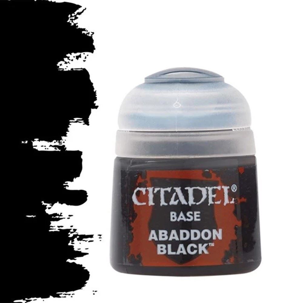 Citadel colour base - Abaddon Black paint 12ml WarHammer  Games Workshop