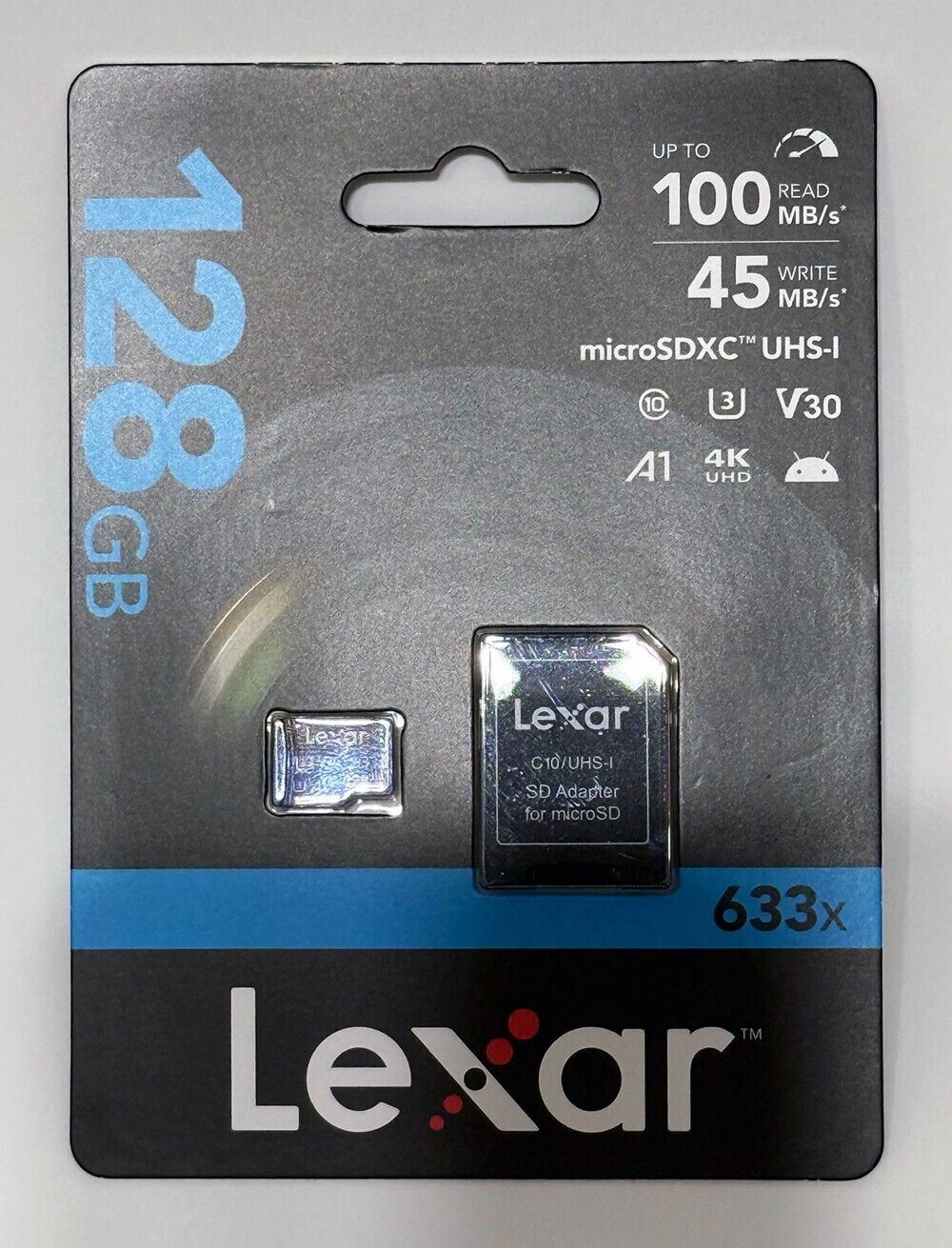 Lexar 128GB micro SDXC Blue series UHS-1 V30 U3 4K 100MB/s A1 (UK Stock) 633x NE