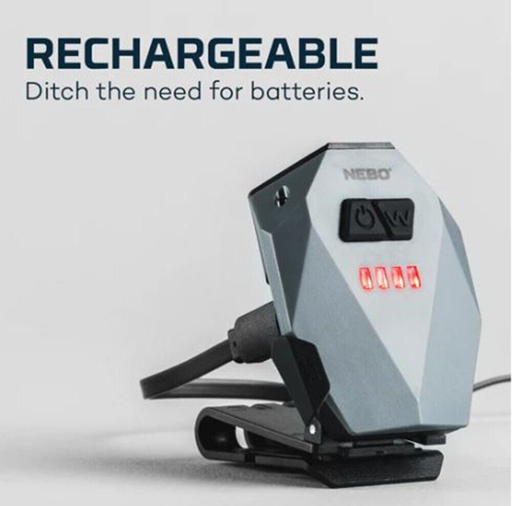 NEBO Einstein CAP 50 Lumen Headlamp Cap Torch Rechargeable 50   (UK Stock)  BNIP