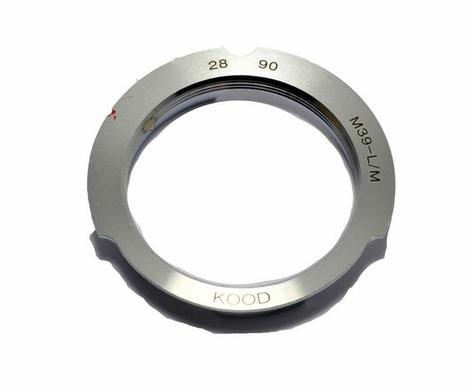 M39 Screw to Leica M Mount Adapter 28-90 frame-lines 28mm 90mm Chrome / Brass UK
