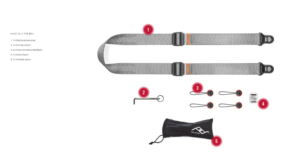 Peak Design Slide Lite - Ash Grey #SLL-AS-3