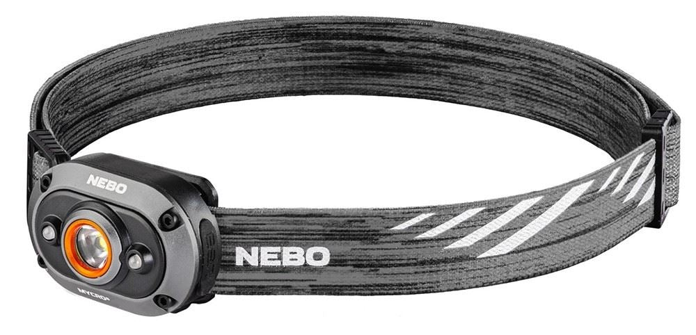 Nebo Mycro Head Torch lamp, & Cap Light 450 Lumen Turbo Mode Rechargeable - Grey