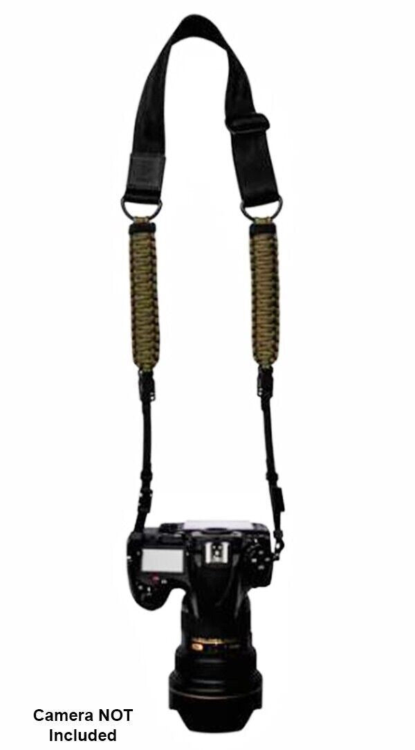 Langly Paracord +Webbing Camera Strap in Olive Green & Black #LANSSOLIVE (UK)NEW