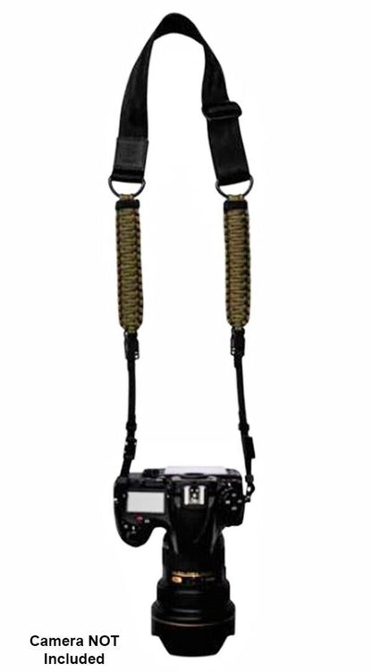 Langly Paracord +Webbing Camera Strap in Olive Green & Black #LANSSOLIVE (UK)NEW