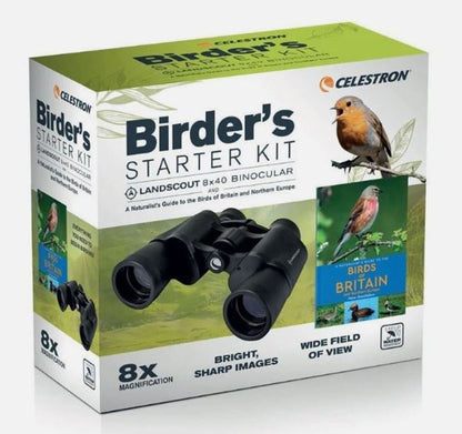 Celestron Birder Starter Kit - LandScout 8x40 Porro Prism Binocular + Book 73152
