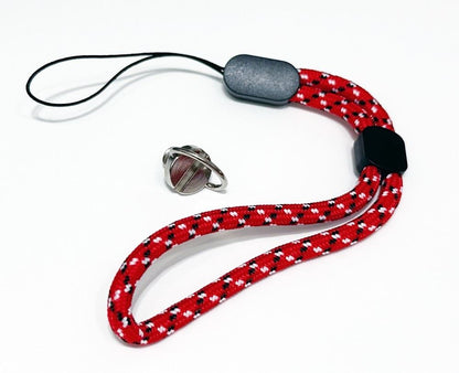 Fully adjustable Wrist Strap Lanyard + D Ring  1/4" inch Screw adapter Red Black