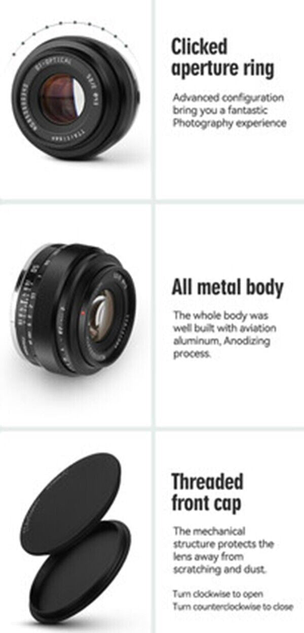 TTArtisan 50mm F2 Lens Full Frame Format Mount Canon EOS R RF Camera Black  (UK)