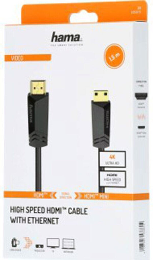 Hama High Speed HDMI� Cable, Plug Type-A - Plug Type-C (Mini) Ethernet 1.5 m  UK