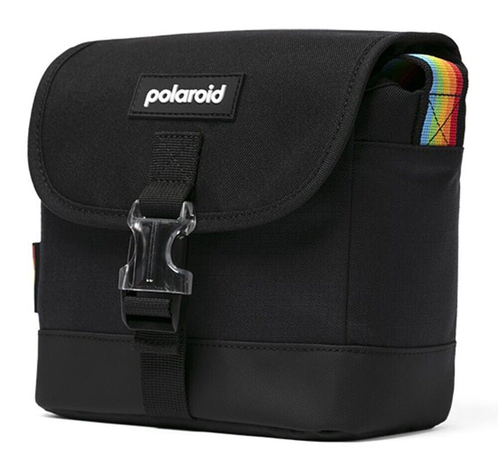 Polaroid Spectrum Box Camera Bag in Black with Multicolor Strap # 6290 (UK) BNIP