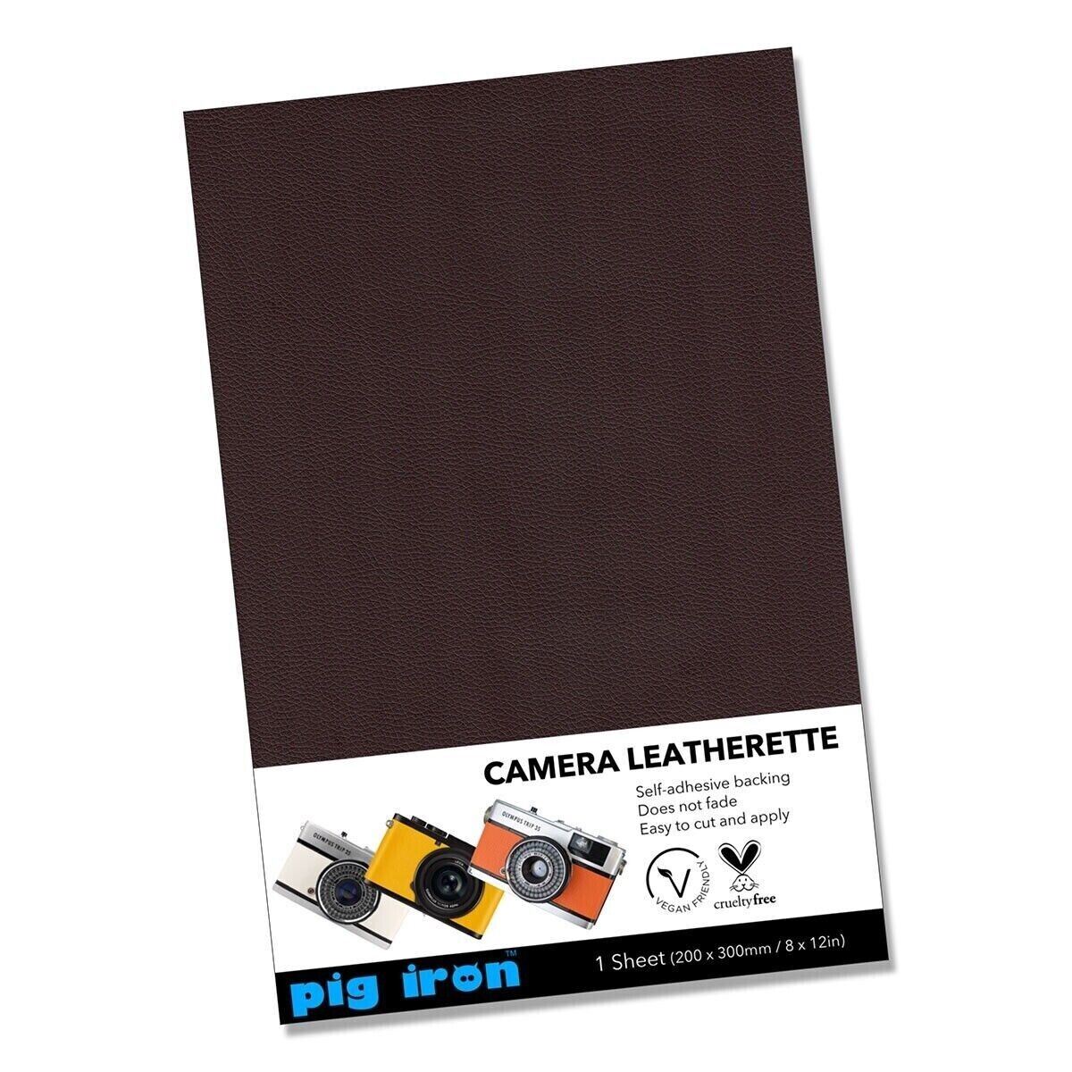 Pig Iron Self-Adhesive Camera Leatherette Sheet A4 30 x 20cm in BROWN  (UK) BNIP