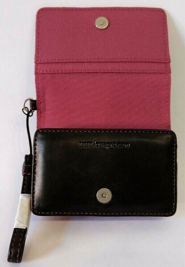 Leather Camera Case Purse Wallet by Lowepro luxe real leather black & pink  (UK)