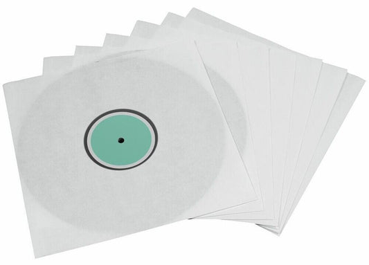 Hama LP/12" White Paper Inner Vinyl Record Sleeves Transparent Window 10 pack UK