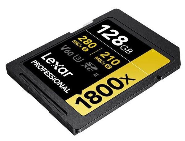 Lexar 128GB GOLD SDXC Memory Card Class 10 V60 UHS-II U3 Memory Card 280MB/S  4K