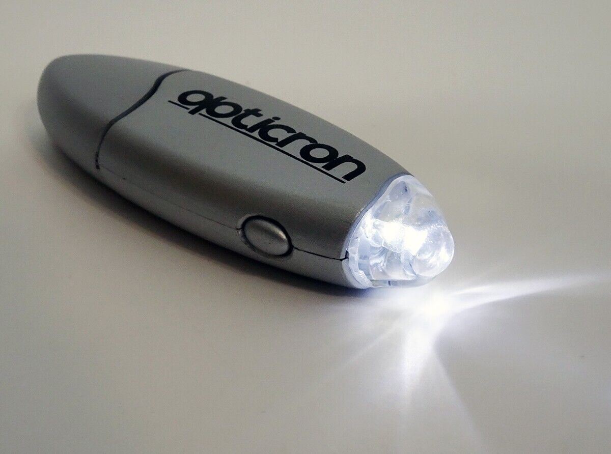 Opticron USB Rechargeable LED Torch in Silver with White LED (UK Stock) BNIB NOS