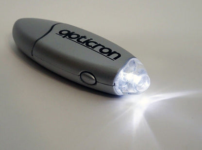 Opticron USB Rechargeable LED Torch in Silver with White LED (UK Stock) BNIB NOS