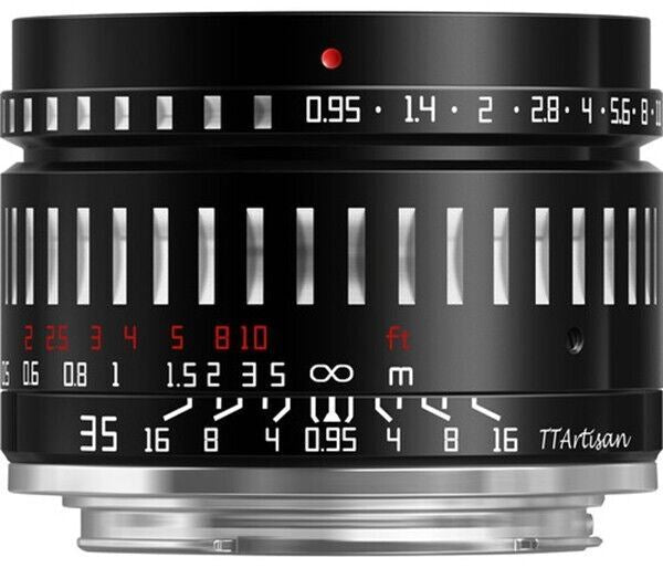 TTArtisan 35mm F0.95 Lens APS-C Format Fuji film X F Mount Camera Black & Silver
