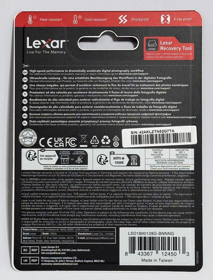 Lexar 128GB GOLD SDXC Memory Card Class 10 V60 UHS-II U3 Memory Card 280MB/S  4K