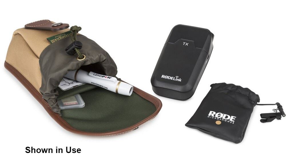 Billingham Avea 7 Compact End Pouch Pocket in Khaki FibreNyte/Tan Leather (Olive