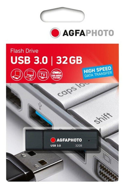 Agfa Photo 32Gb USB Flash Drive USB 3.0 in black Memory Stick  (UK Stock )  BNIP
