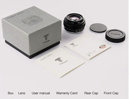 TTArtisan 50mm F2 Lens Full Frame Format Mount Canon EOS R RF Camera Black  (UK)