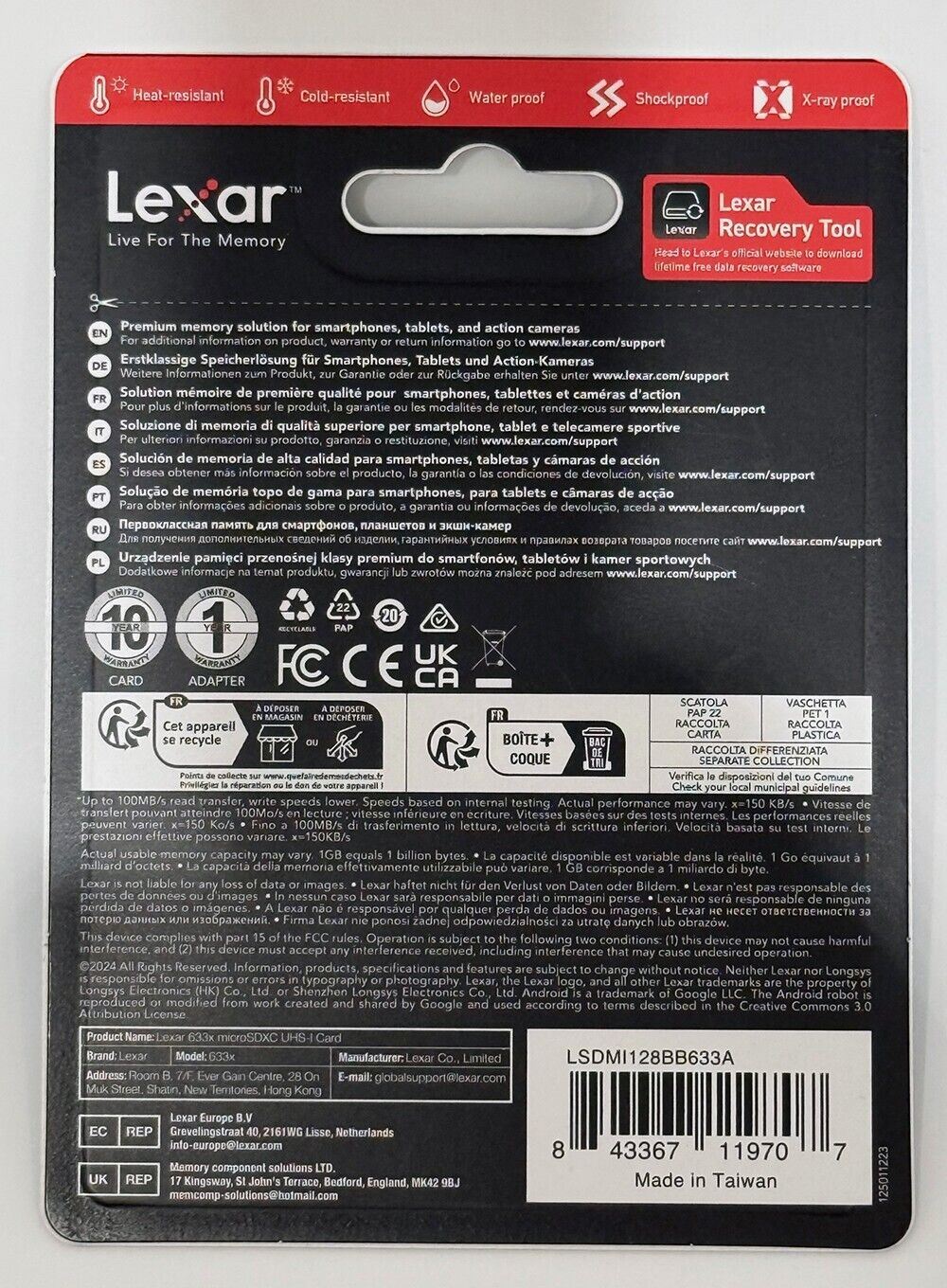 Lexar 128GB micro SDXC Blue series UHS-1 V30 U3 4K 100MB/s A1 (UK Stock) 633x NE
