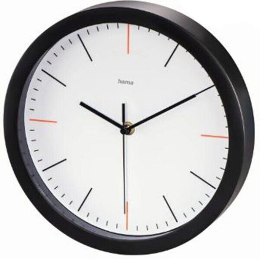 Hama Max R  Wall Clock 25cm Low Noise Quiet Sweeping hand #186340 (UK Stock) BNI