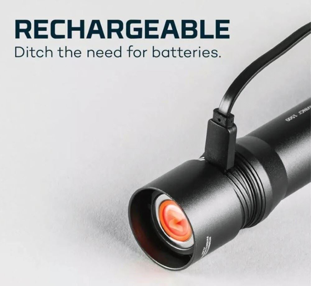Nebo DAVINCI 1500 Lumen Flashlight Waterproof rechargeable Torch (UK Stock) BNIB