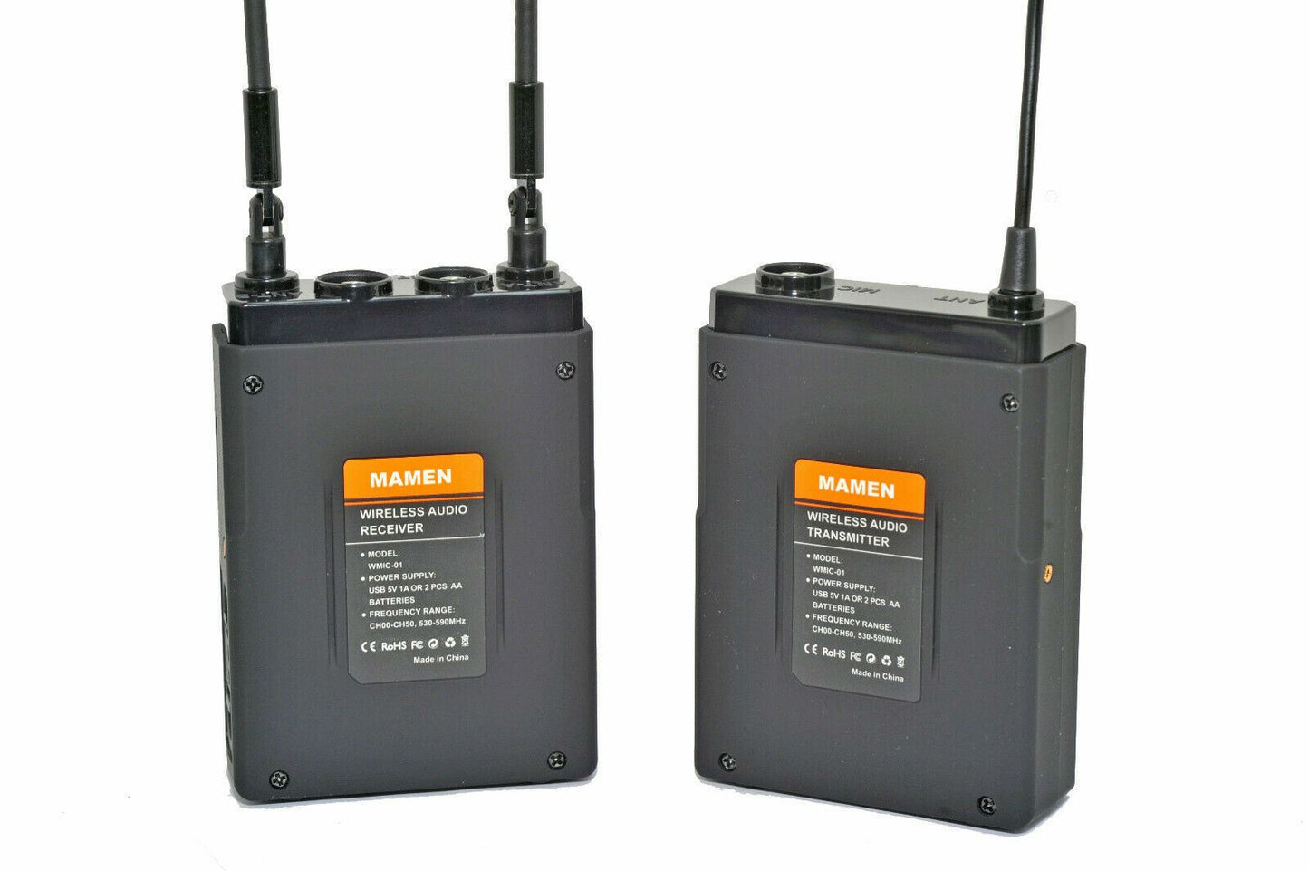 MAMEN WMIC-01 Professional UHF Dual-Channel Digital Wireless Microphone System