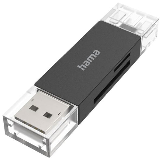 Hama 2-in-1 USB Card Reader USB-A + USB-C, USB 3.2, SD/microSD #200127 (UK) BNIB