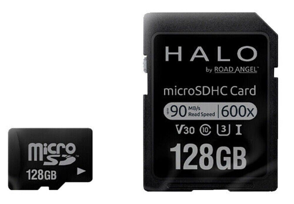 Road Angel Halo Micro SDXC 128GB Memory Card Class 10, UHS-I 90MB/s U3 + Adapter