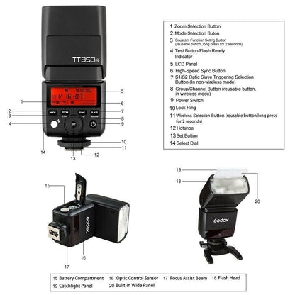 Godox TT350S 2.4G HSS 1/8000s TTL GN36 Camera Flash for Sony Cameras (UK)  BNIB