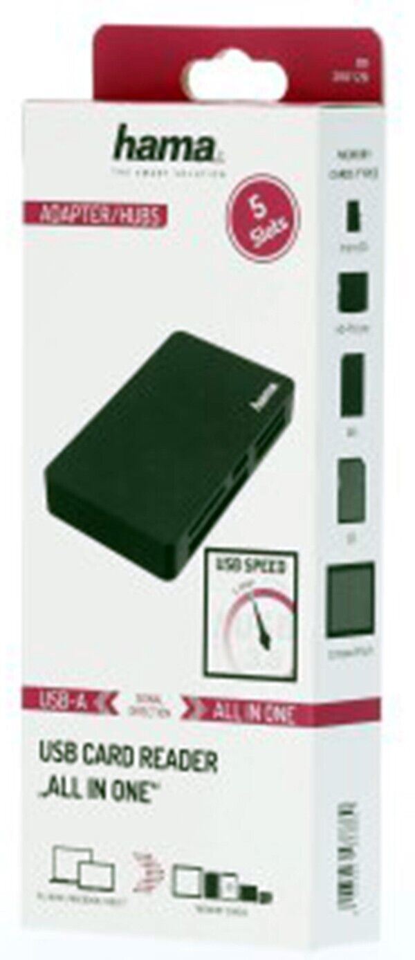 Hama "All in One" USB Card Reader, USB-A, USB 3.0, 5Gbps  (UK Stock)  BNIP UHS-1