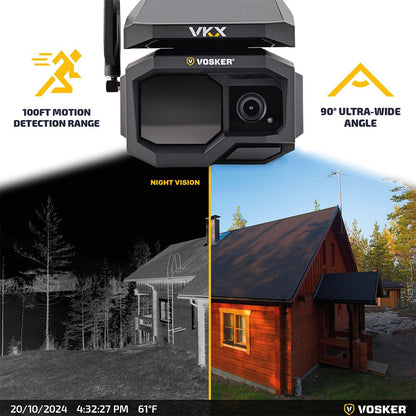 Vosker VKX 4G LTE wireless security camera Solar Power Cellular (UK Stock)  BNIB