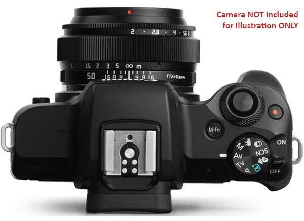 TTArtisan 50mm F2 Lens Full Frame Format Mount Canon EOS R RF Camera Black  (UK)