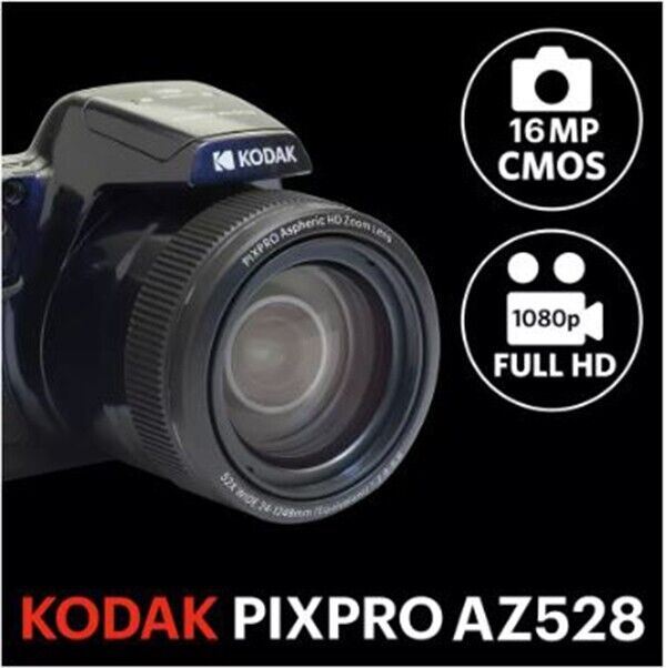 Kodak PixPro AZ-528 52x Zoom WiFi Bridge Camera in Midnight Blue (UK Stock) BNIB