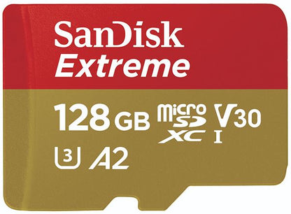 Sandisk Micro SDXC Extreme 128GB Memory Card Class 10 U3 190MB/s + Adapter  (UK)