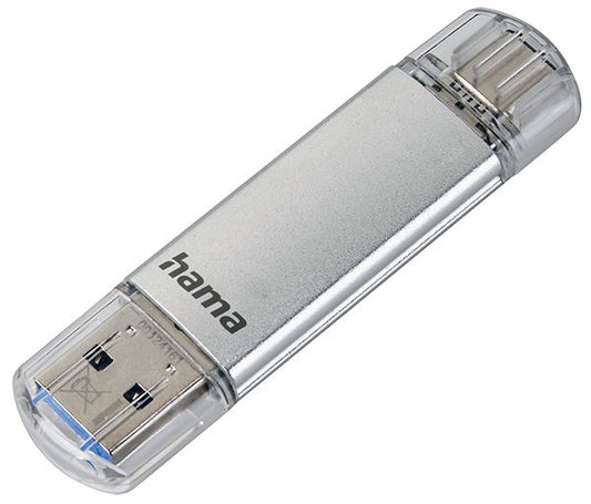 Hama 128Gb C-Laeta USB Stick USB-C USB A 3.1 Pen Drive silver #181073  (UK) BNIP
