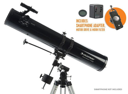 Celestron Powerseeker 114 EQ Astro Telescope + Motor + Phone Adapter #22037 BNIB