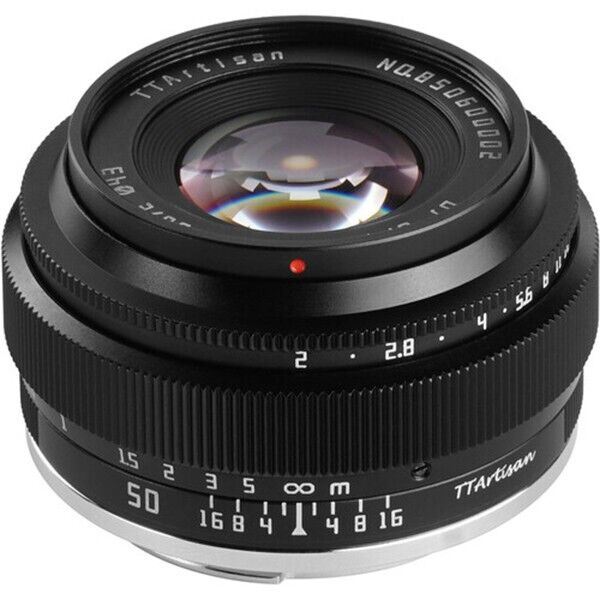 TTArtisan 50mm F2 Lens Full Frame Format Mount Canon EOS R RF Camera Black  (UK)